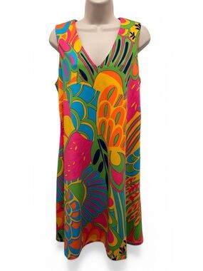 Vibrant Multicolor Sleeveless Shift Dress